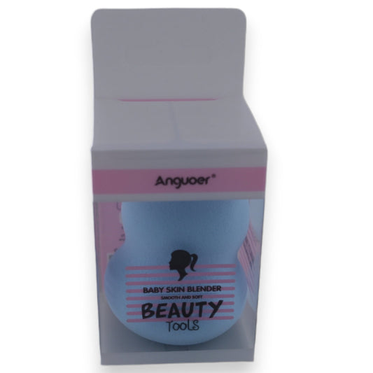 Anguoer Baby Skin Blender Make-up-Schwamm in Blau, Beauty Tools für glatte und weiche Haut, in Produktverpackung