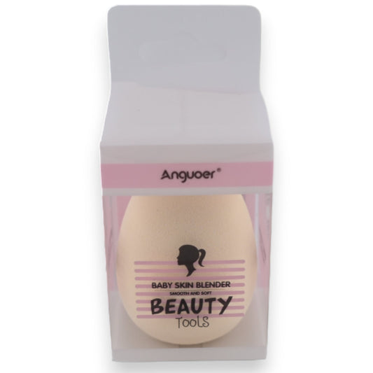 Anguoer Baby Skin Blender Beauty Tools in rosa Verpackung, beiger Makeup-Schwamm für glatte und weiche Haut