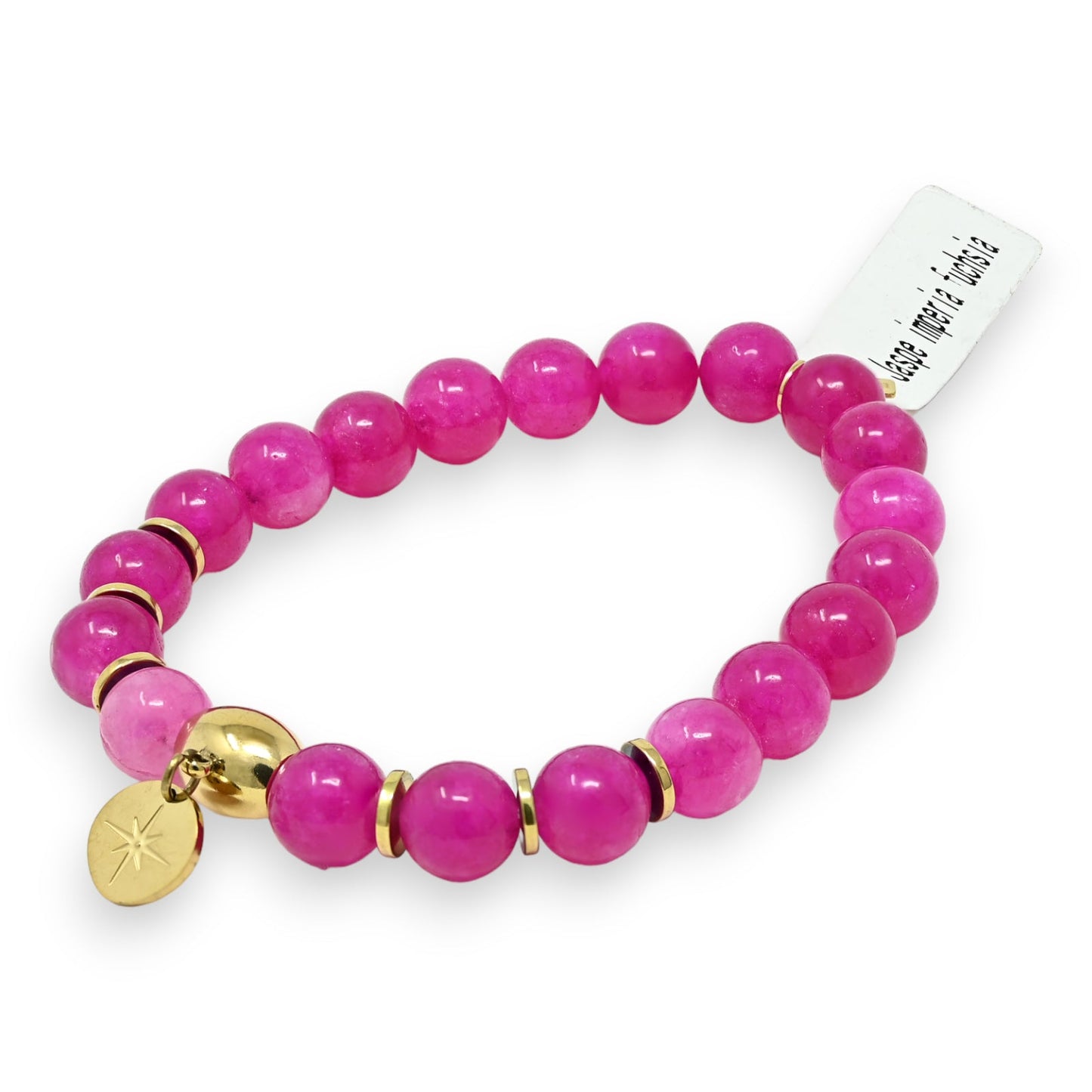 Armband Jaspe Imperia Fuchsia Charme Medaillon Stern
