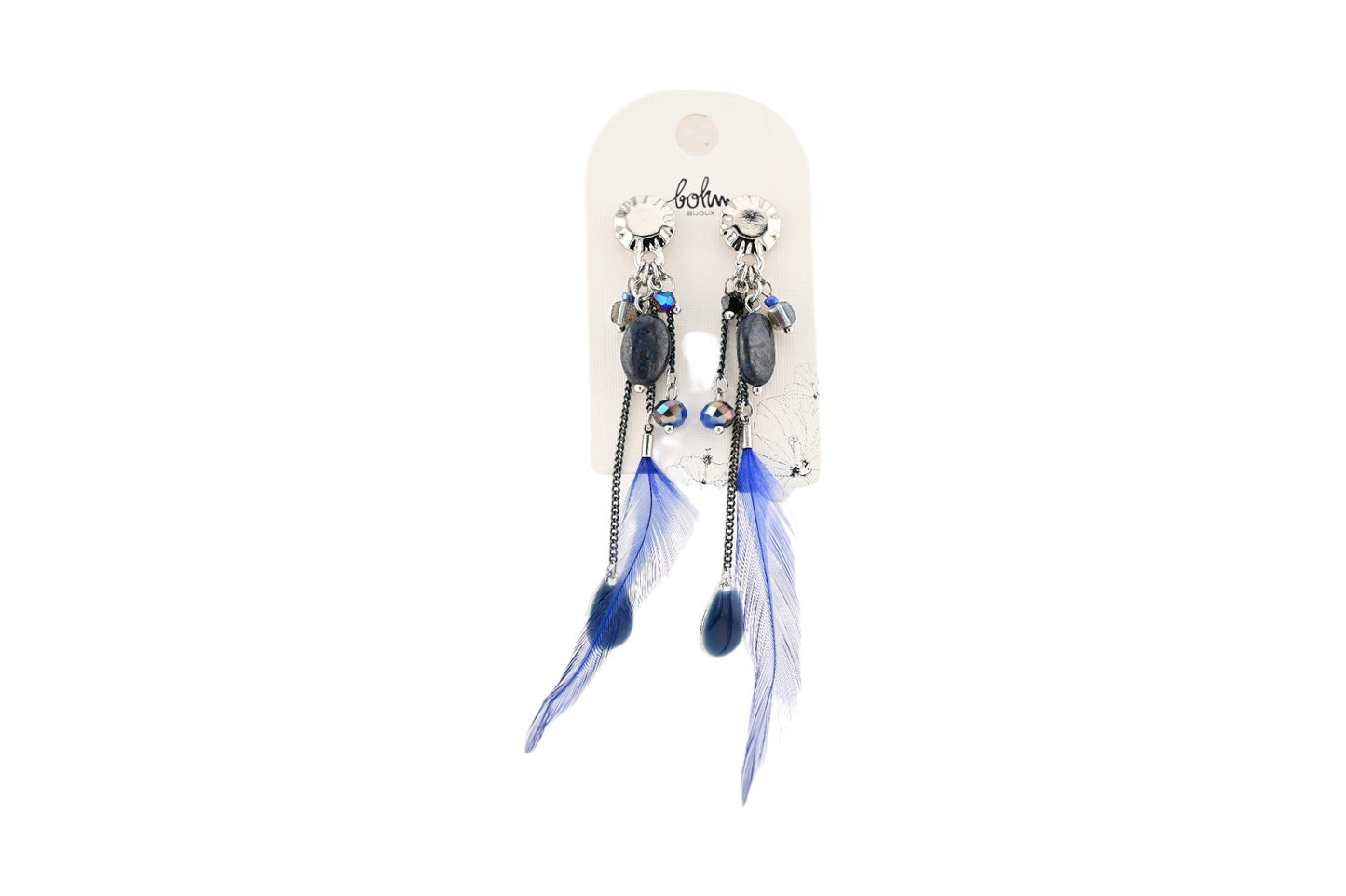 Blaue Feder-Ohrhänger von Bohm