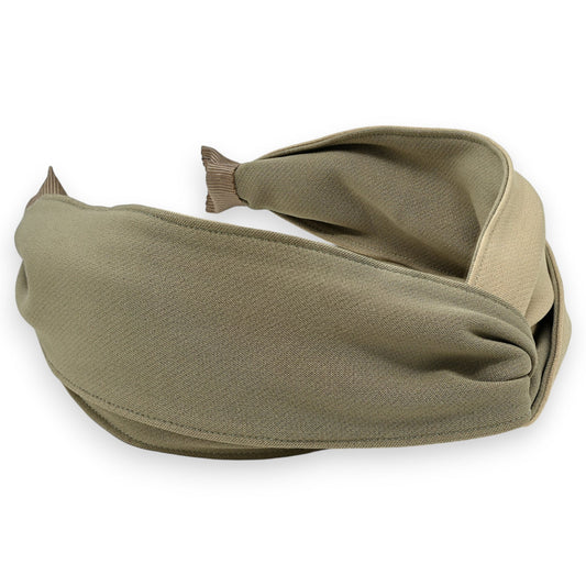 Breites zweifarbiges Stirnband in Beige und Taupe