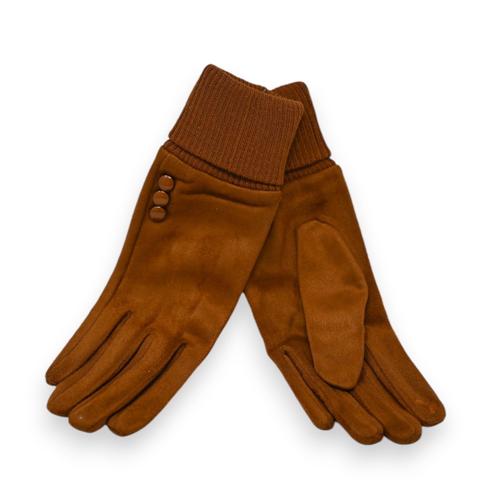 Elegante Zweistoff-Handschuhe in Camel – Moden Zentrum