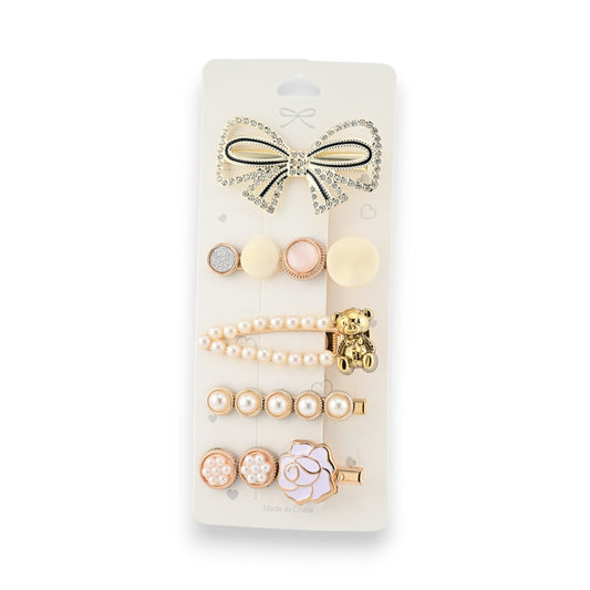 Set mit 5 dekorativen Haarspangen