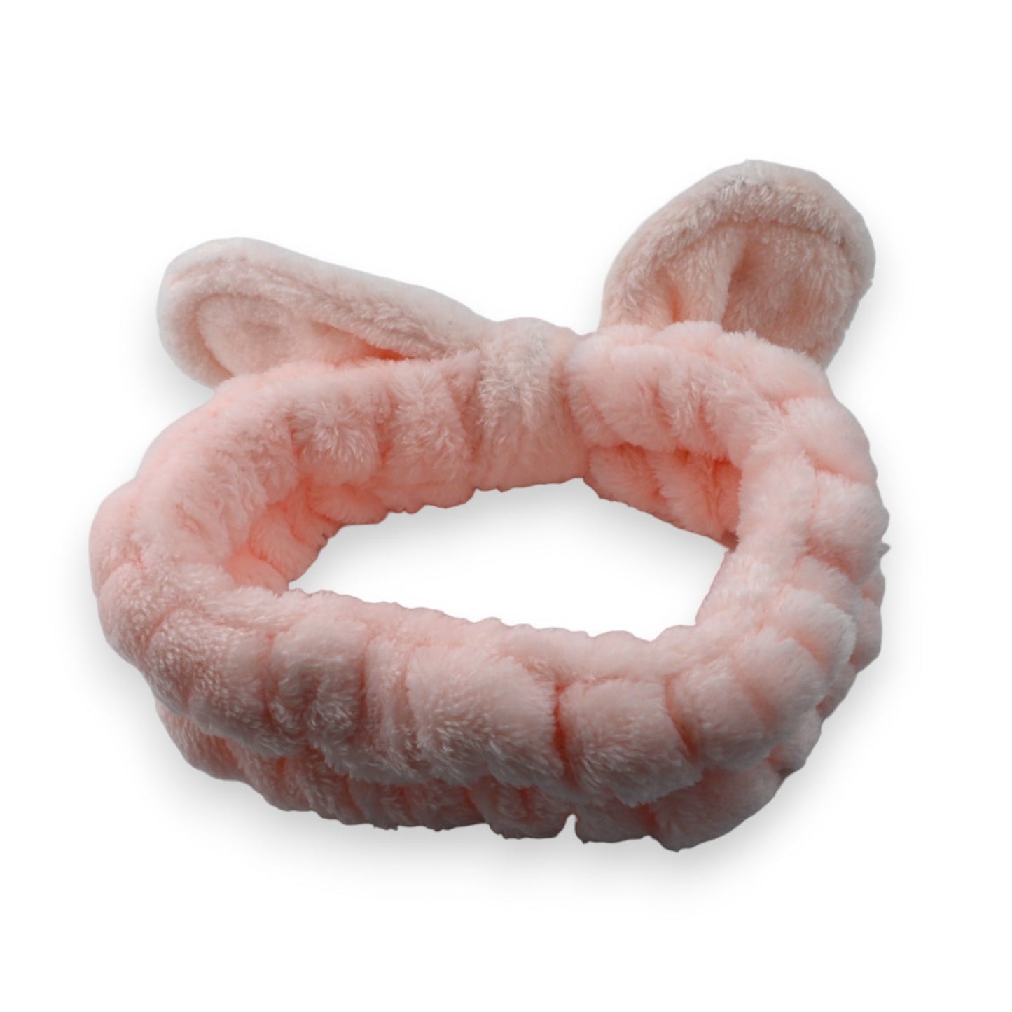 Weiches rosa Plüsch-Stirnband mit Hasenohren in Herzform, flauschiges Kosmetik-Haarband für Hautpflege und Make-up