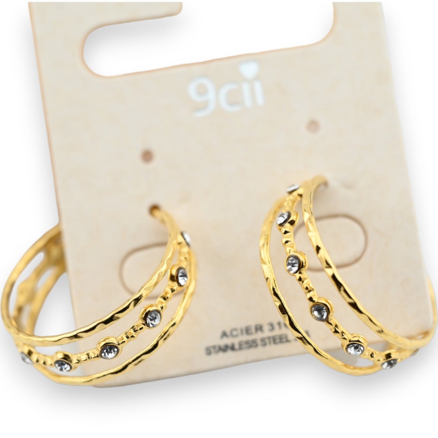 Ohrring Ring aus Goldstahl