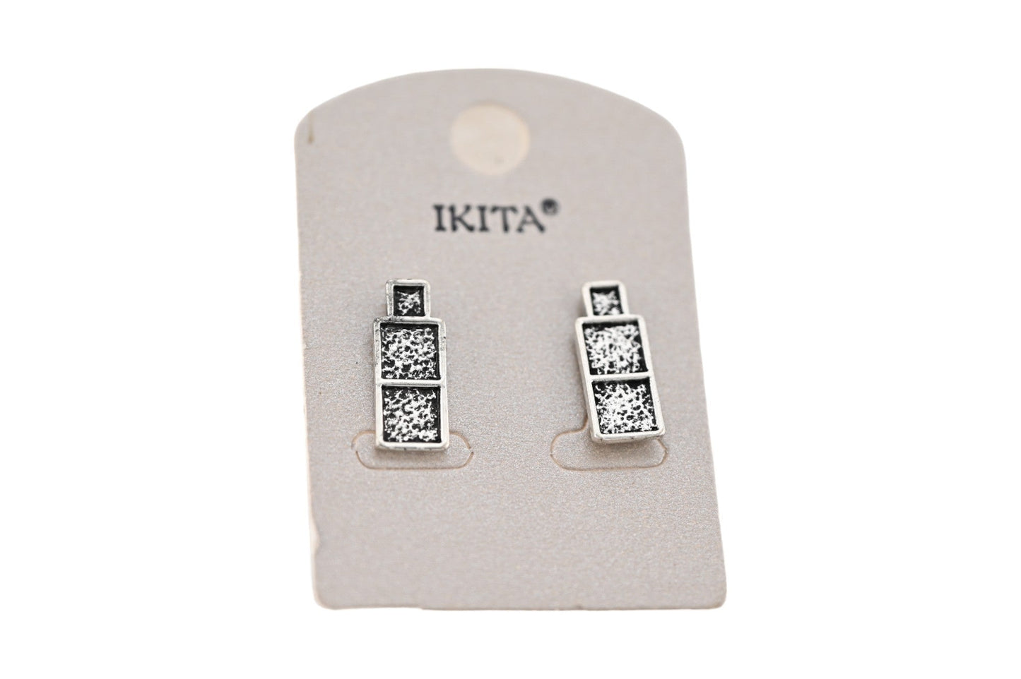Antike silberne Würfel-Ohrringe von Ikita