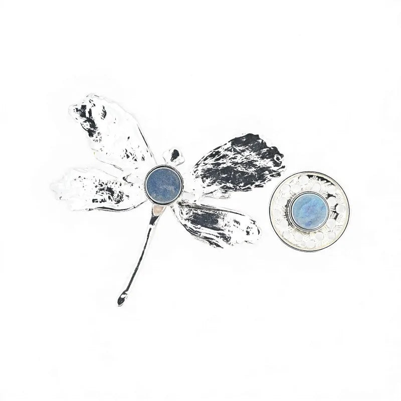 magnetisches Gestein Libelle Flügel Farbverlauf orange violett gelb