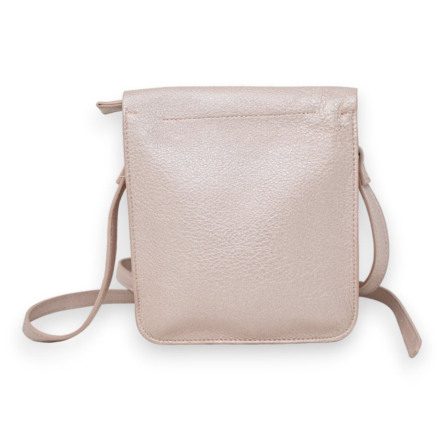 Metallic rosa Aktentasche aus Leder mit Schulterriemen, quadratische Form, elegantes Design für Damen