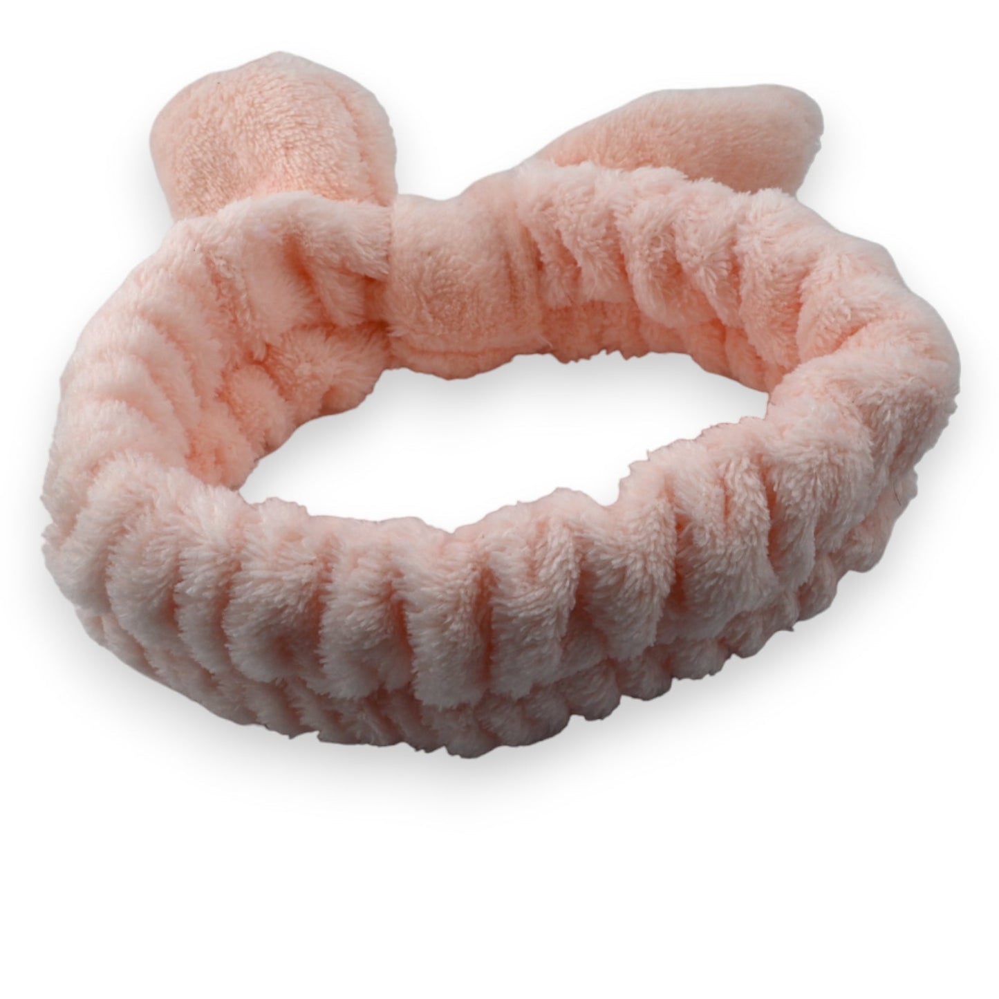 Flauschiges rosa Stirnband mit Katzenohren für Make-up und Hautpflege, aus weichem Plüschmaterial