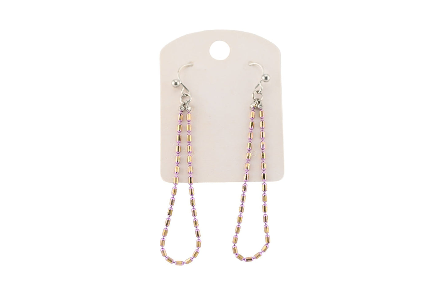 Hängeohrringe mit feinen rosa Perlen