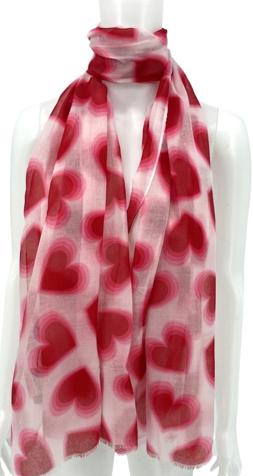 Romantischer Schal Rote Herzen