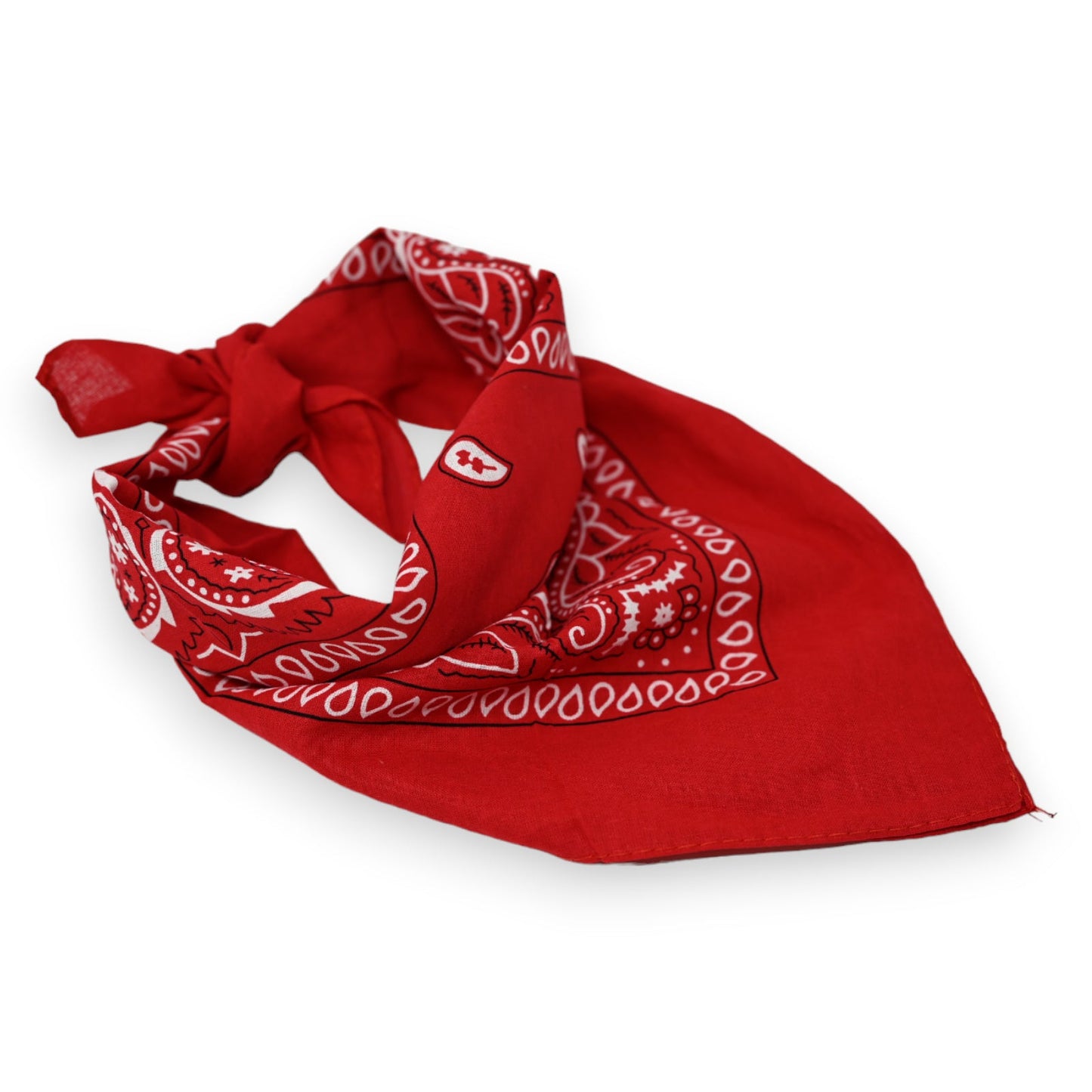 Rotes Bandana mit klassischem Paisleymuster, quadratisches Kopftuch aus Baumwolle, vielseitig einsetzbar