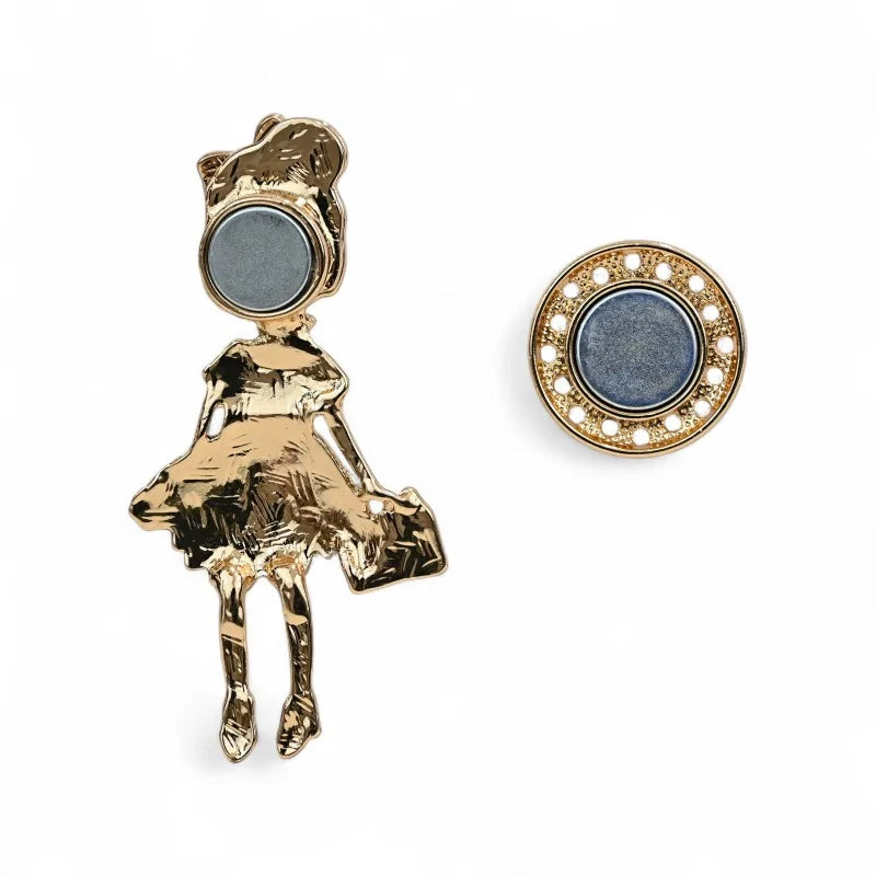 Magnetische Rückseiten-Brosche Damen Marineblau