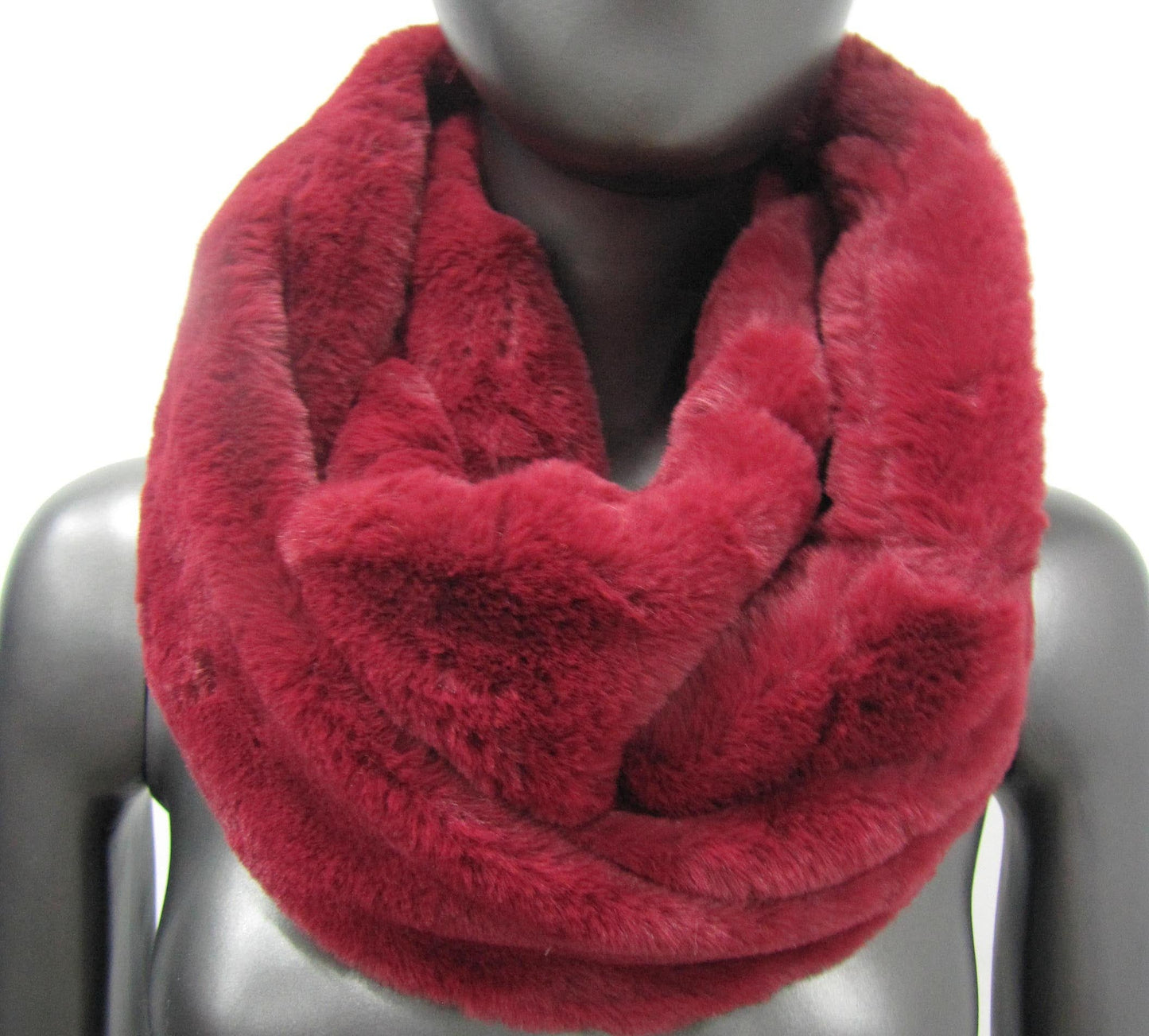 Extraweiches bordeauxrotes Doppelwickel-Schlauchschal