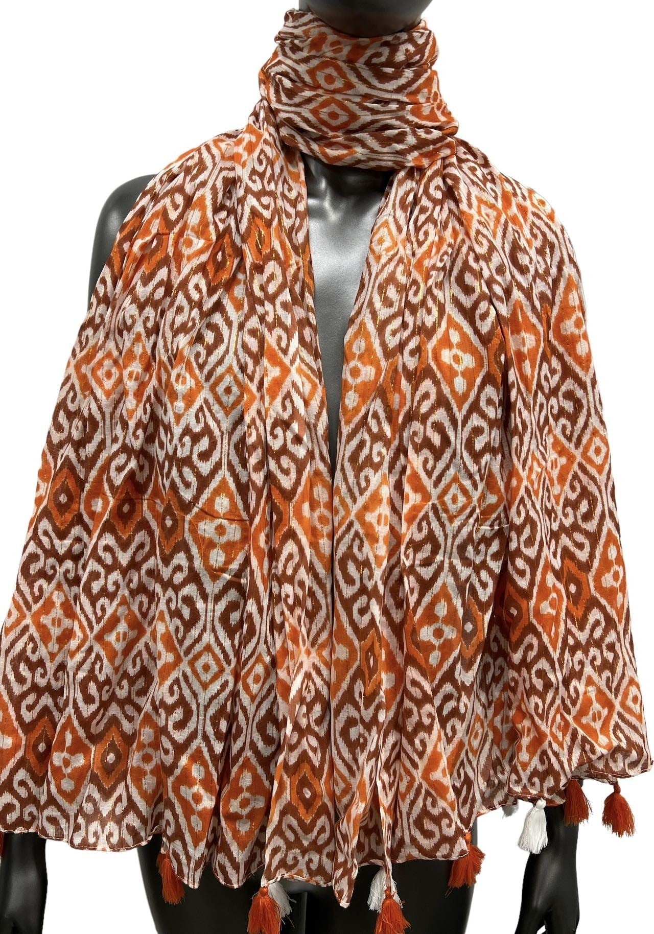 Schal Arabeske braun und camel