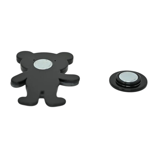 Magnetische Brosche in Form eines schwarzen Bären mit grauem Magnet, elegantes und praktisches Accessoire
