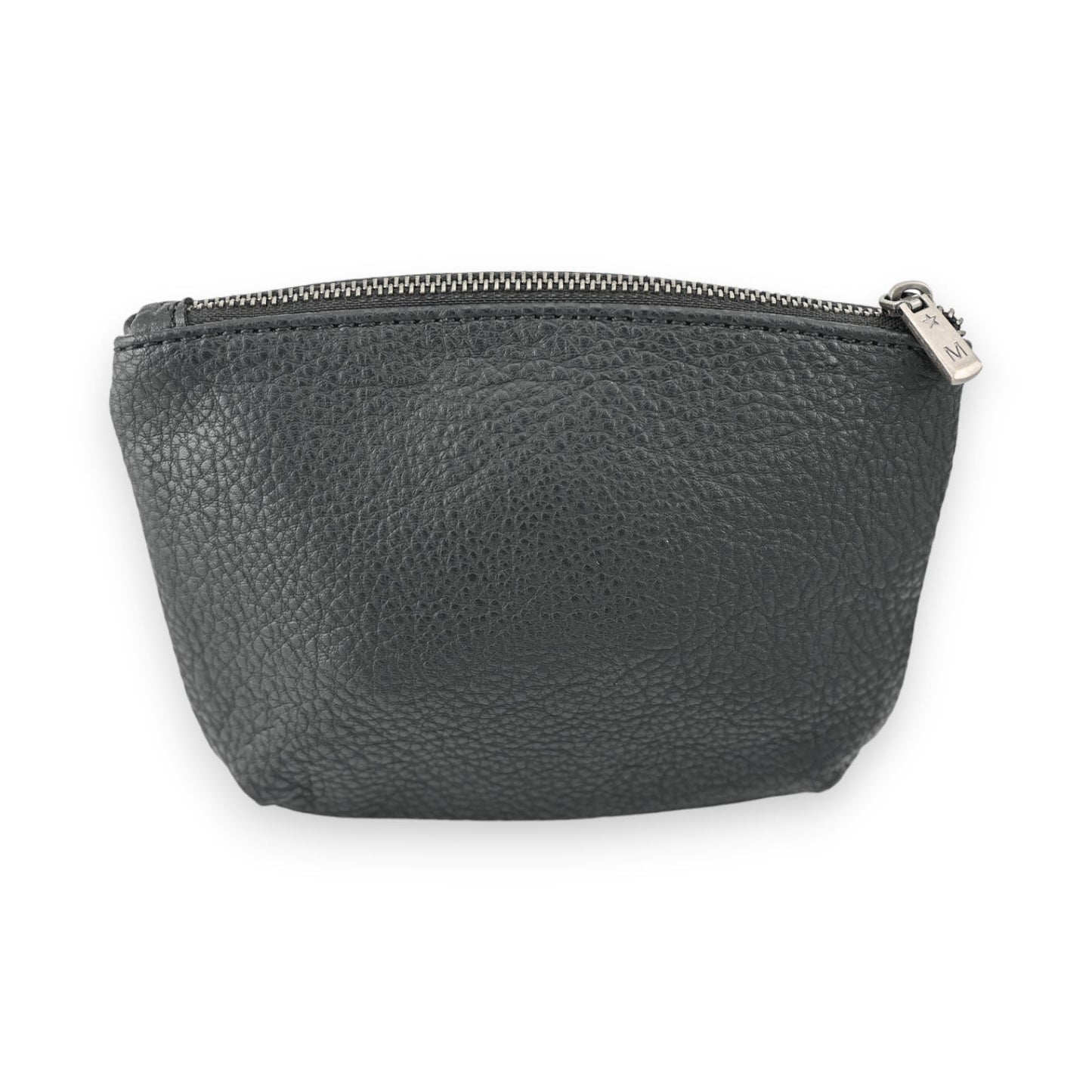 Schwarzes synthetisches Leder-Portemonnaie mit Reißverschluss, kompakte Form, texturierte Oberfläche, praktisch und stilvoll