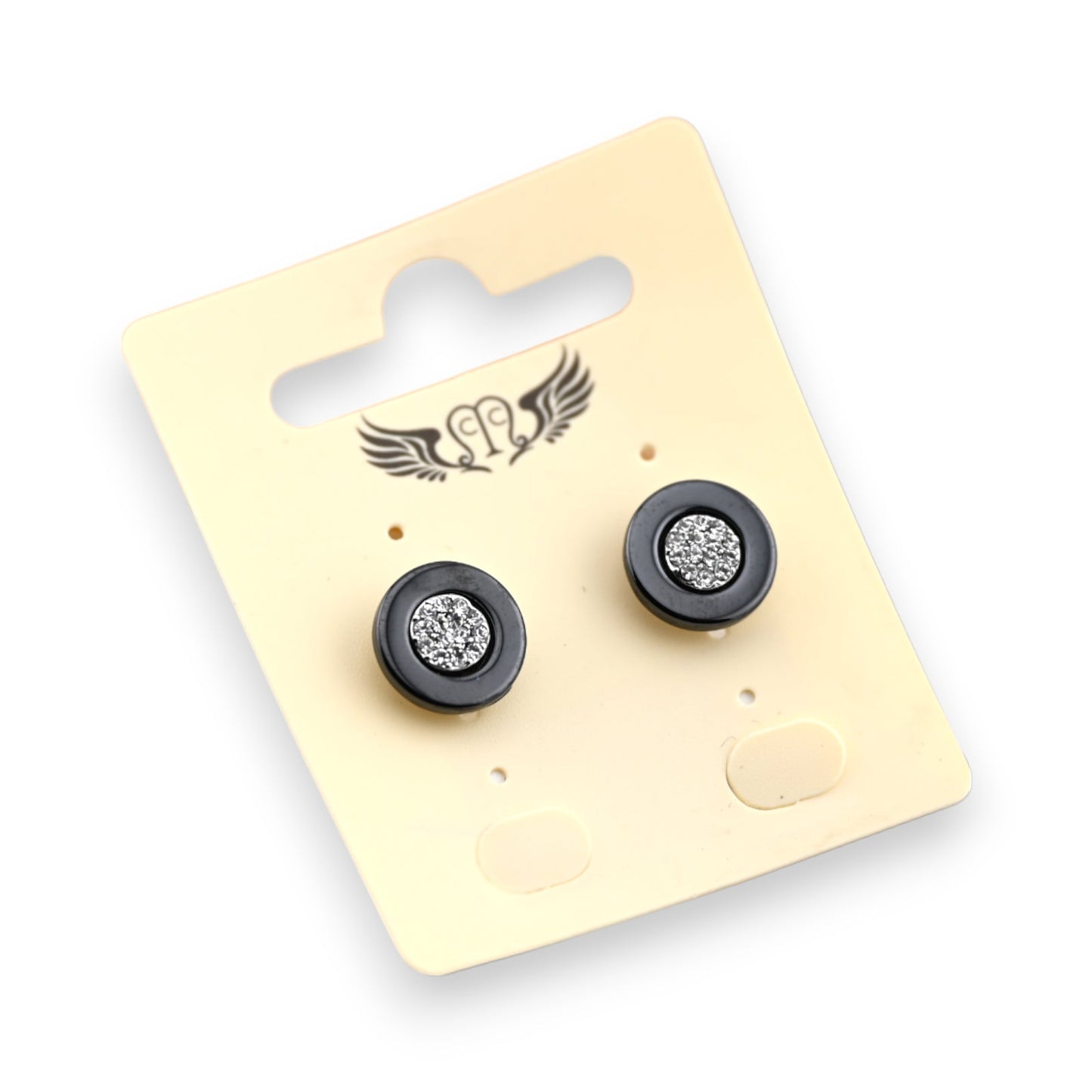 Ohrringe aus Silber und schwarzer Keramik