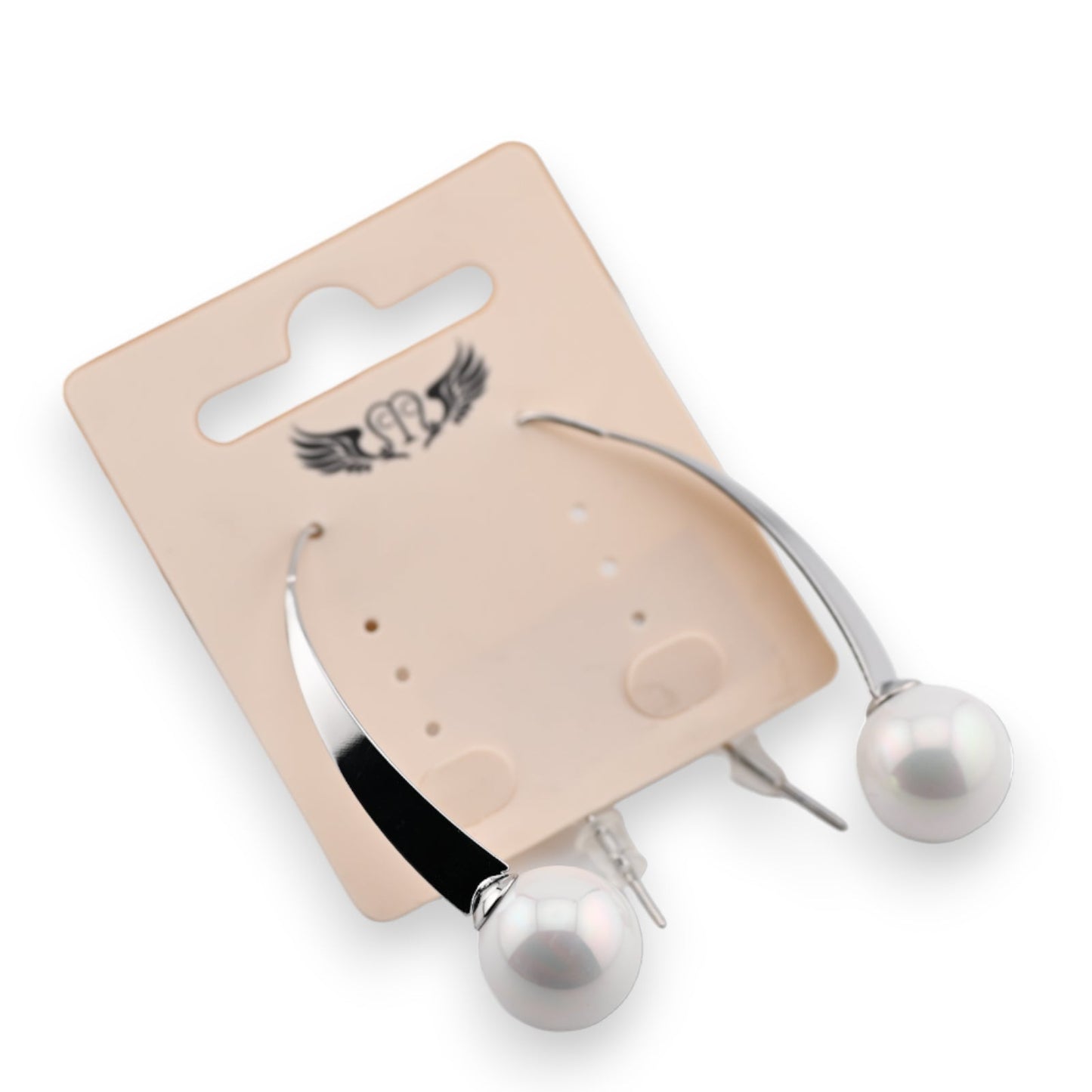 Fantasie Ohrringe in Silber, hängend, im Design mit Perle