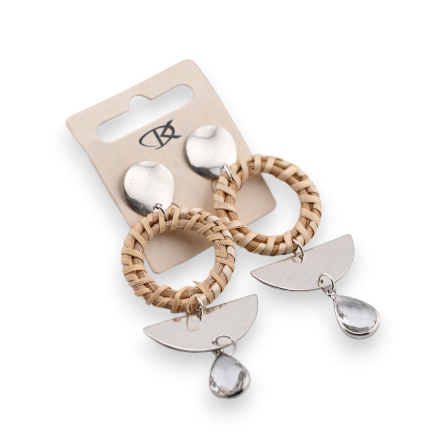 Hängende fantasie Ohrringe aus Silber und geometrischer Weide