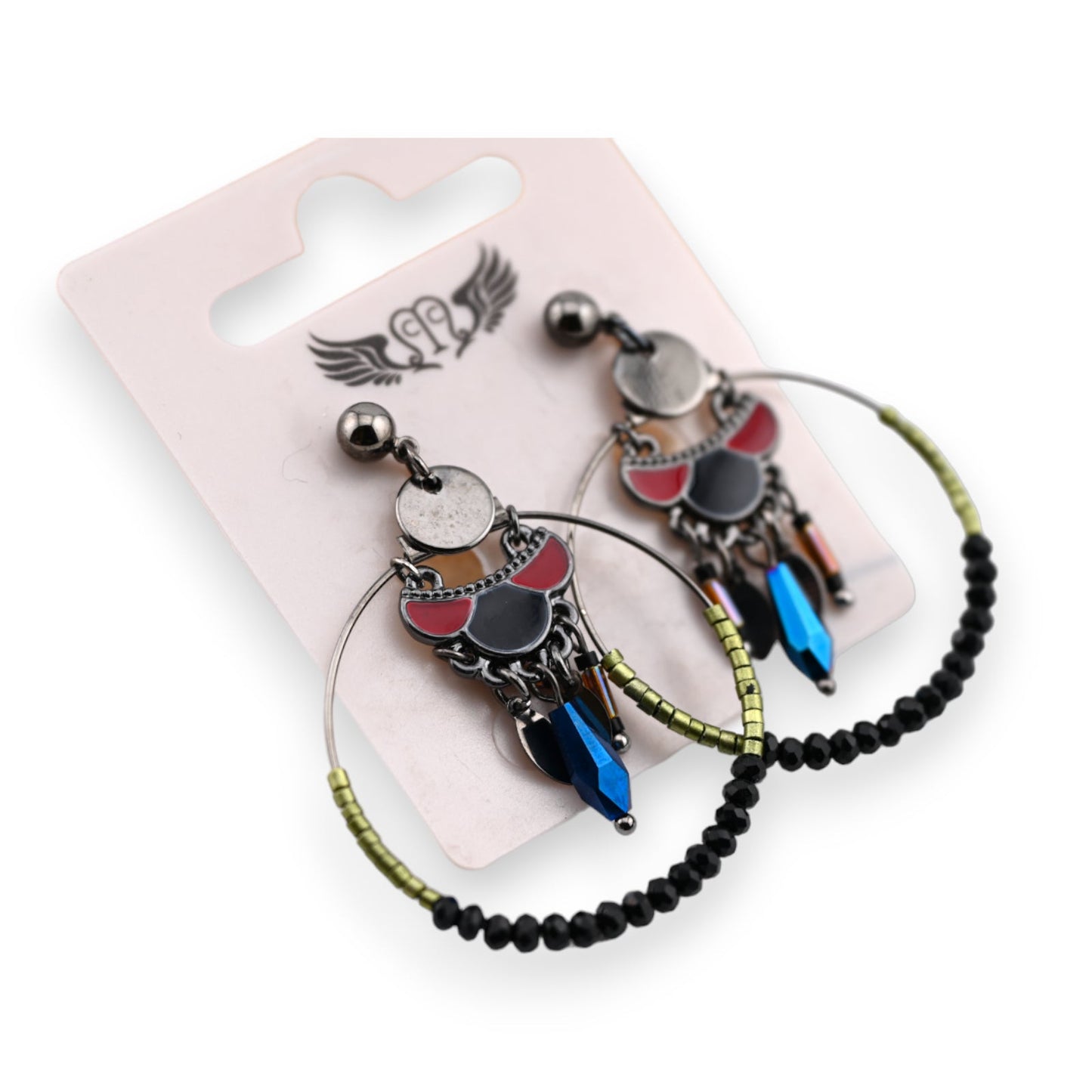 Fantasie-Ohrring mit rundem Anhänger