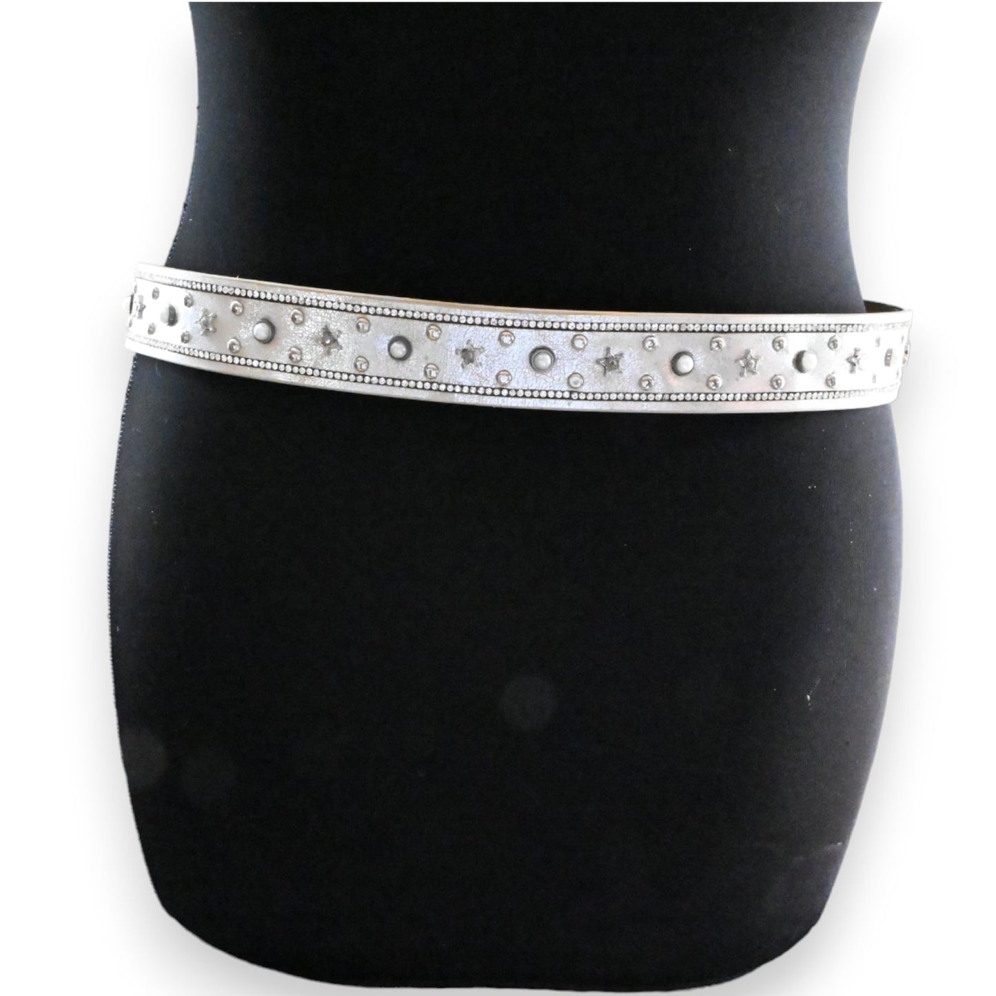 Ceinture cloutée étoile femme argenté