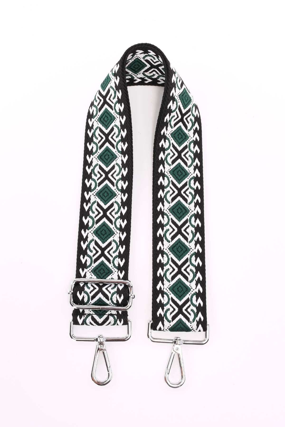 Umhängetasche aus ethnischem Stoff in Flaschengrün