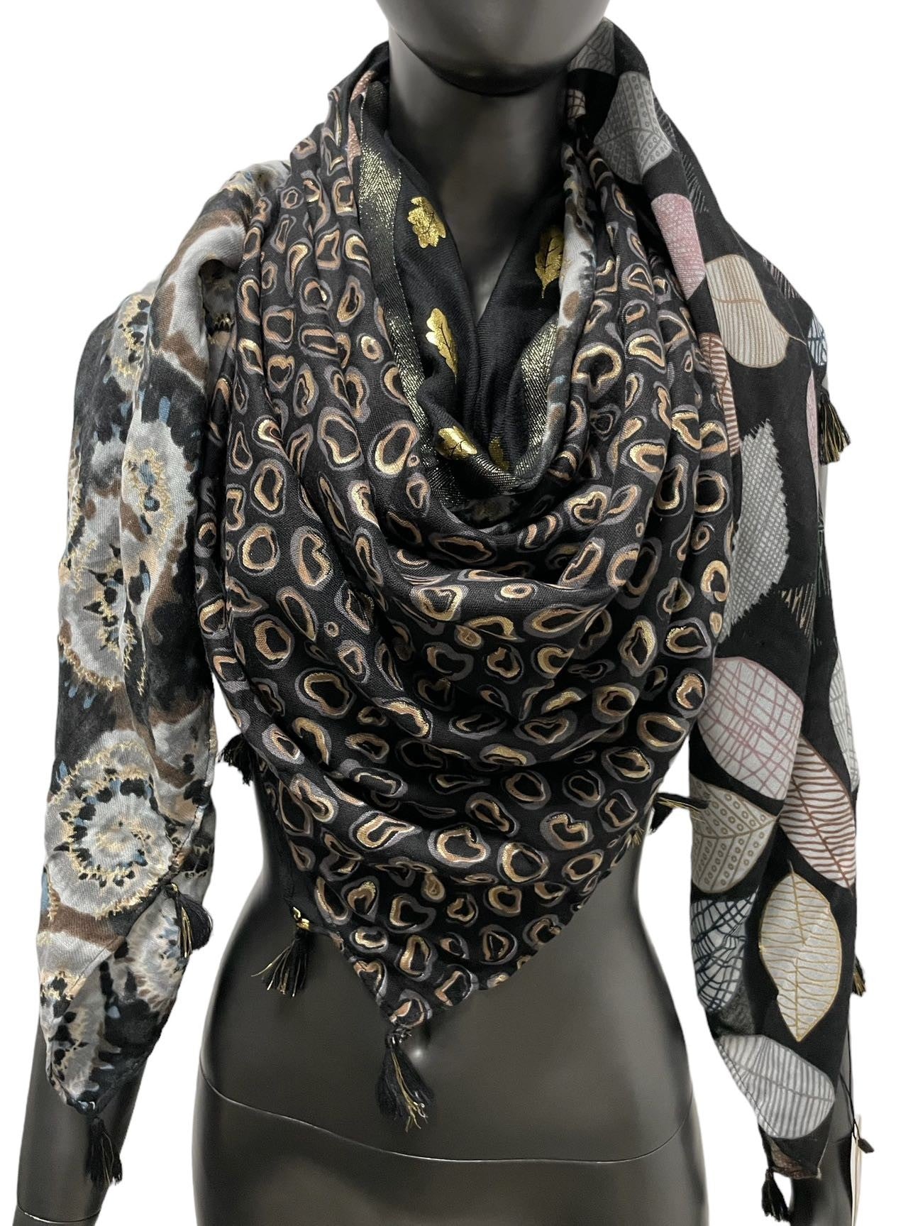 Viereckiges Patchwork-Tuch Quattro aus Viskose