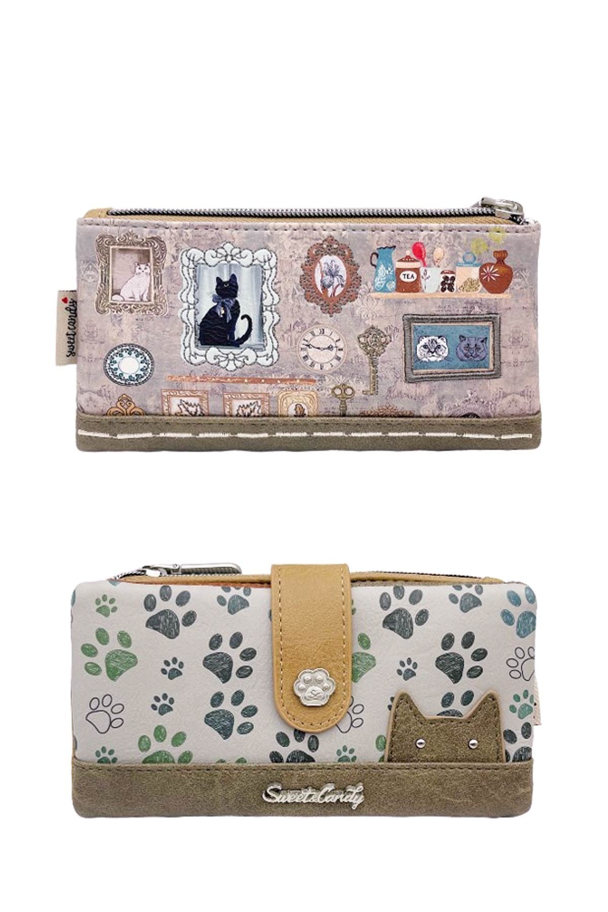 Vintage Katze Sweet Candy Geldbörse