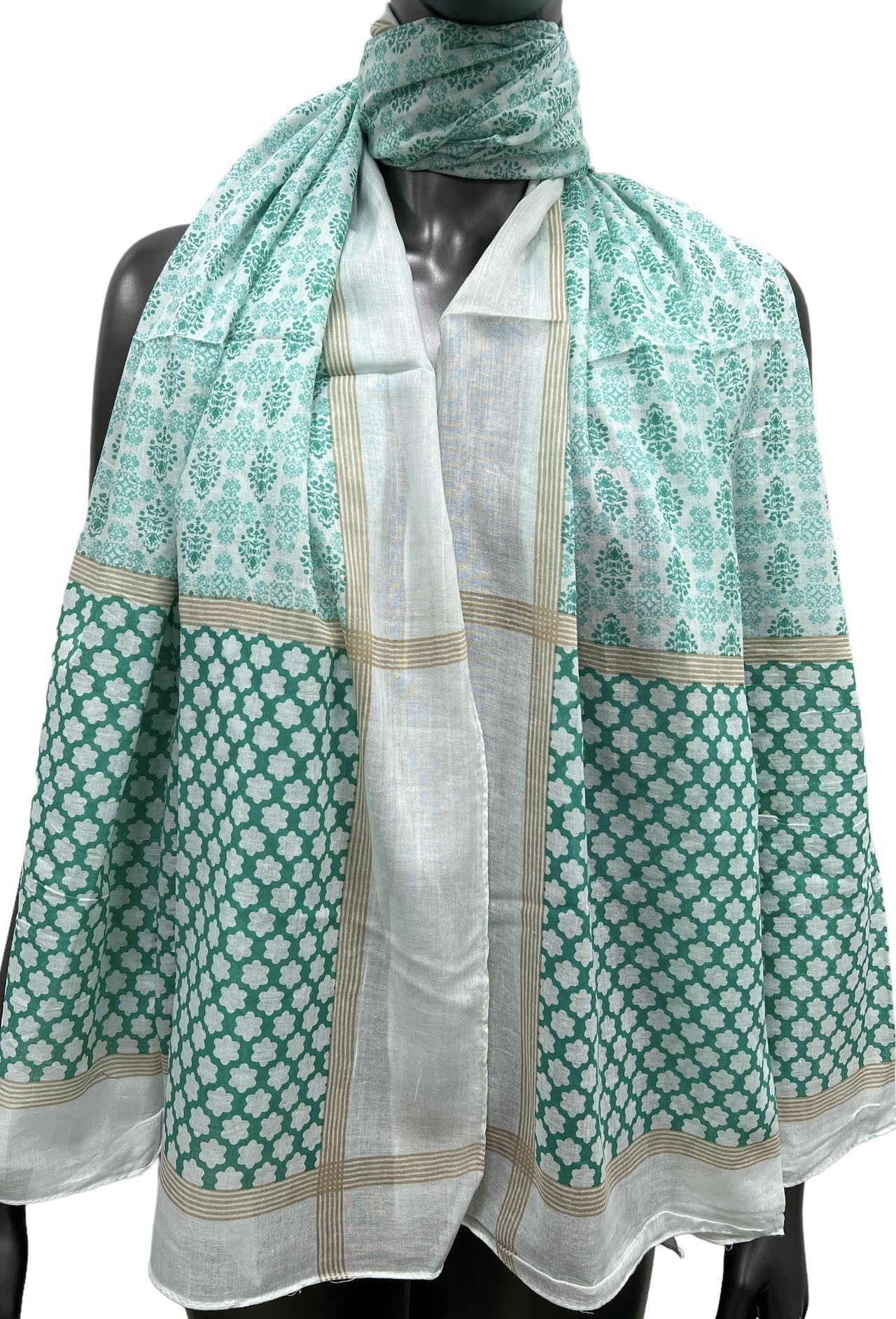 Foulard motif vert d'eau