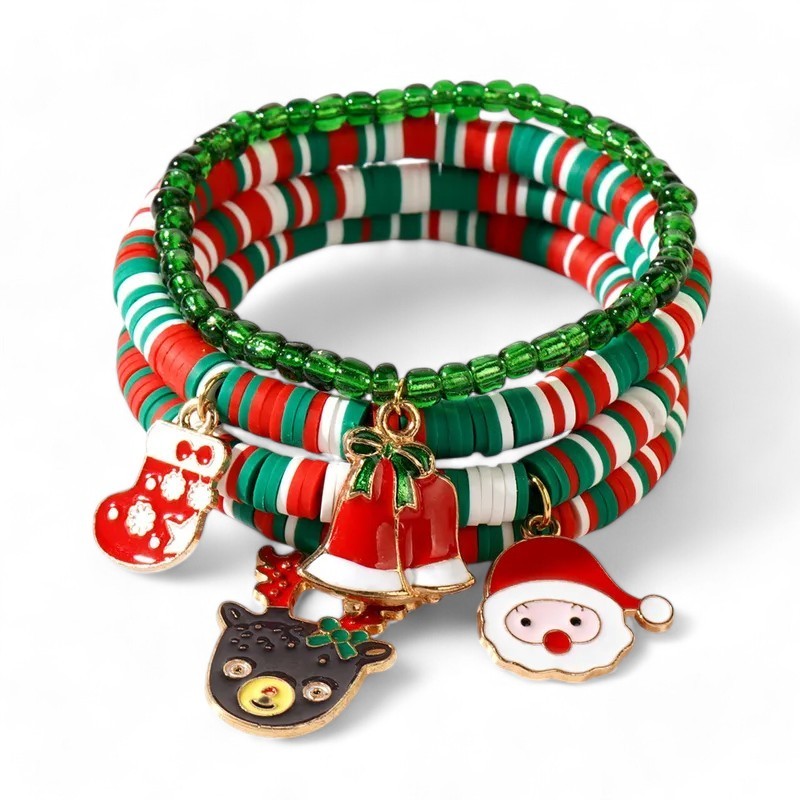 Elastisches Weihnachts-Fantasie-Armband mit Anhängern