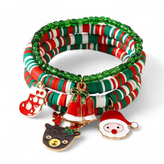 Elastisches Weihnachts-Fantasie-Armband mit Anhängern