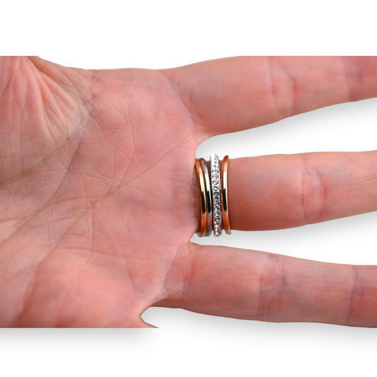 Bague acier 2 tons arbre de vie