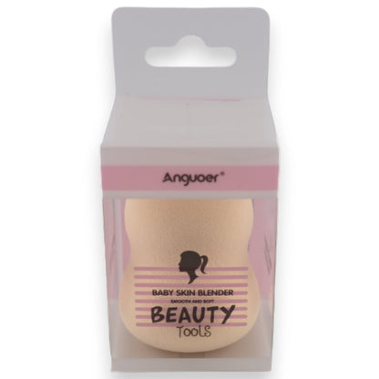 Anguoer Baby Skin Blender, Beauty-Schwamm in Beige, verpackt in rosafarbener Box, Make-up-Tool für glatte Haut