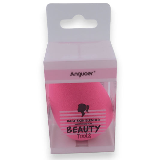 Anguoer Baby Skin Blender, pinkfarbener Make-up-Schwamm in Verpackung, Beauty Tool für glatte und weiche Haut