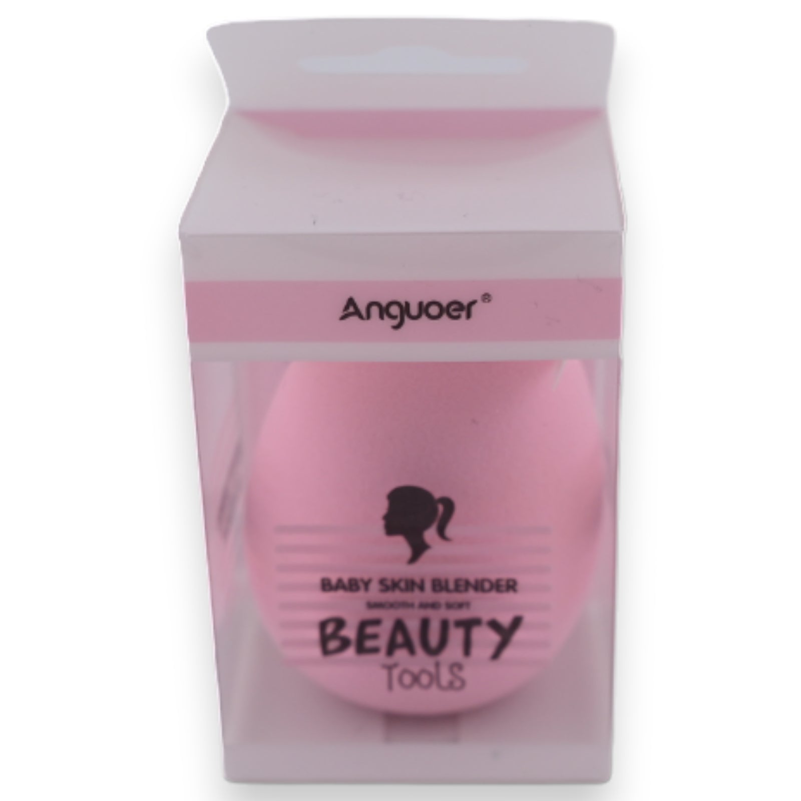 Rosa Beauty Blender von Anguoer in Verpackung, Baby Skin Blender für weiche Haut, Beauty Tools Produkt
