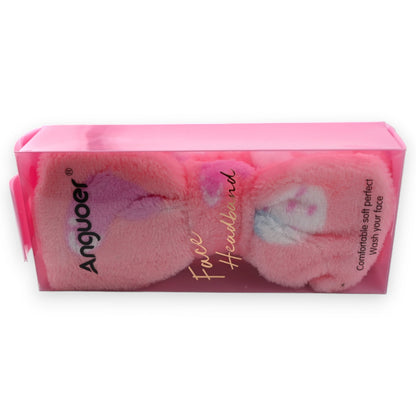 Rosa Kosmetik-Stirnband von Anyoer in Geschenkbox, flauschig und weich, perfekt zum Abschminken und Waschen