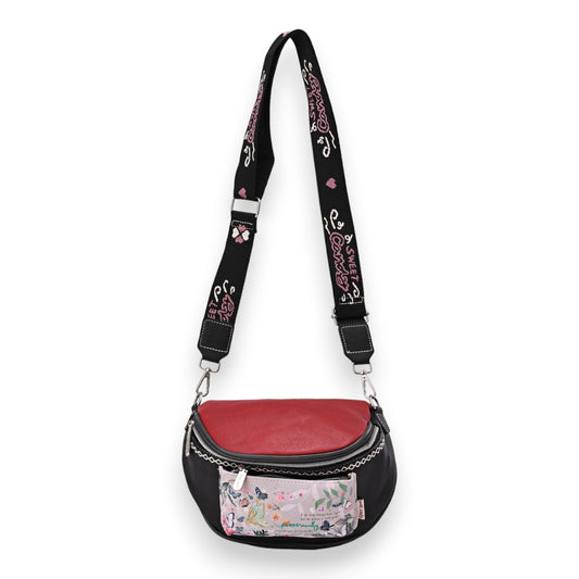 Bauchtasche Umhängetasche Schmetterlinge Sweet & Candy rot und schwarz