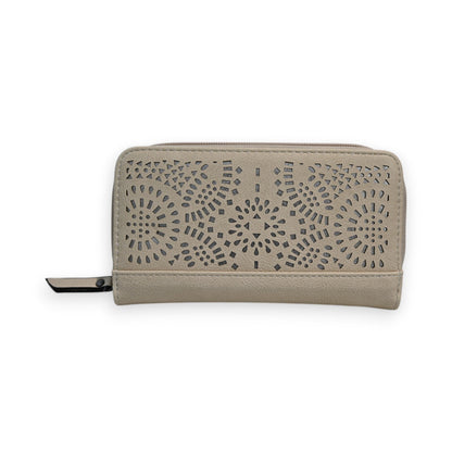 Beige Geldbörse Mélanie Paris mit silbernem Durchbruchmuster