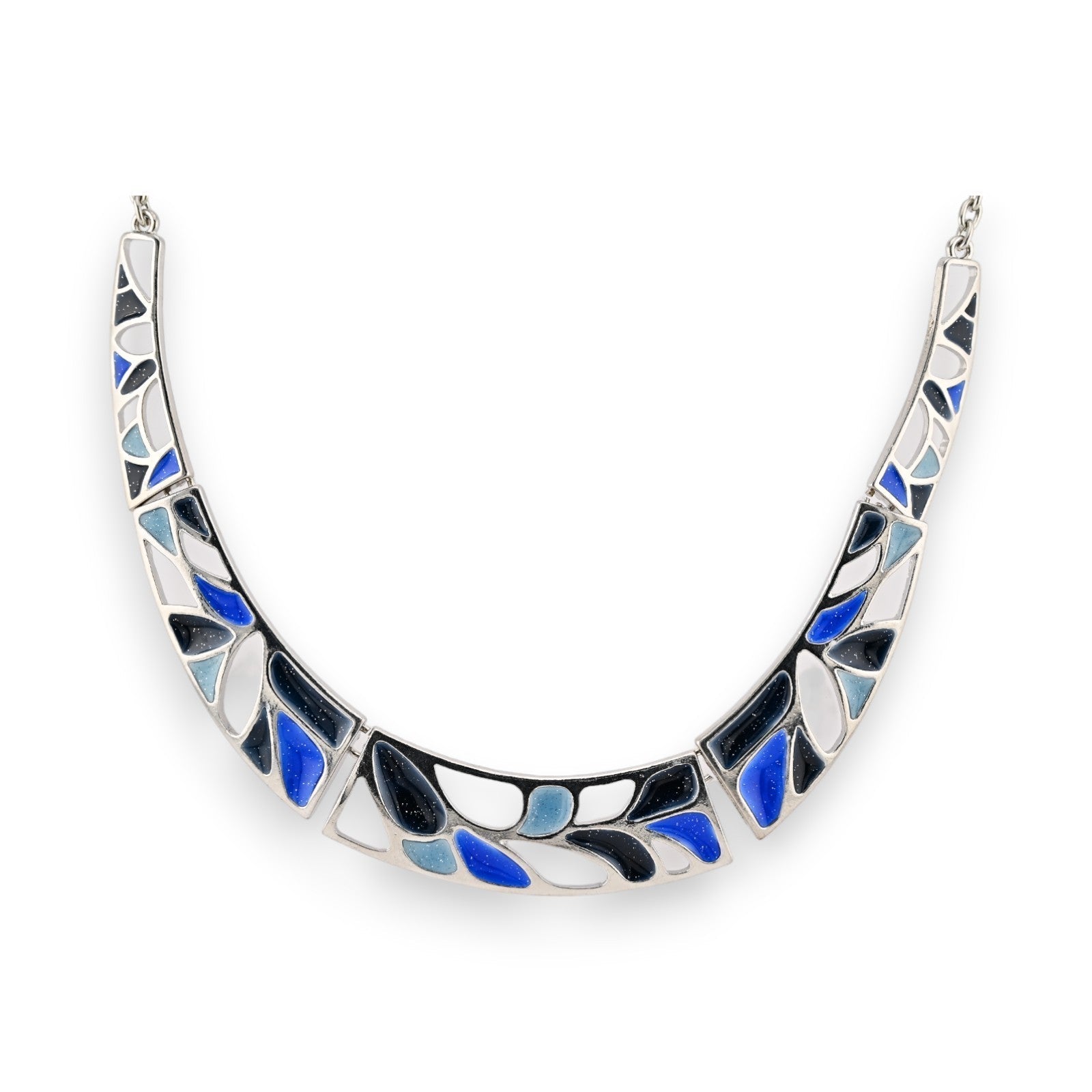 Halbsteifes Collier "Blaues Mosaik" von Ikita