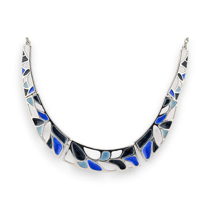Halbsteifes Collier "Blaues Mosaik" von Ikita