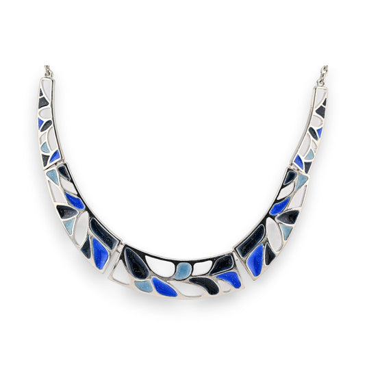 Halbsteifes Collier "Blaues Mosaik" von Ikita