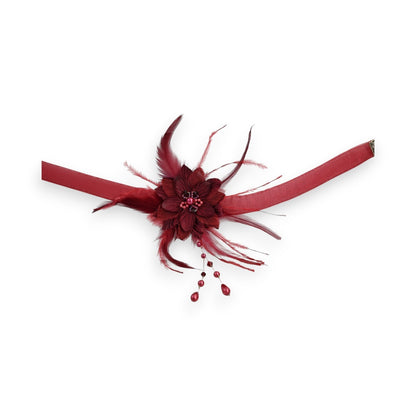 Bordeaux-farbener eleganter Blumen-Choker
