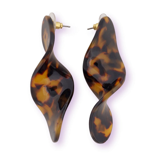 Leopard-Muster Spiralen Chip Ohrringe