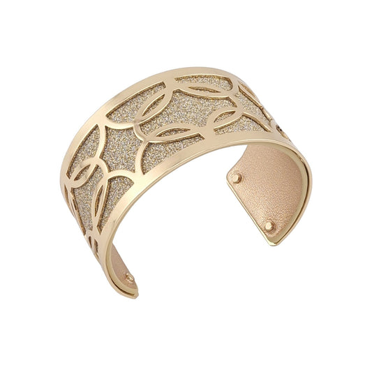 Breiter Armreif: goldene und Goldpailletten-Oberfläche