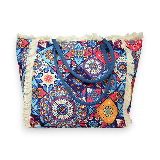 Nylon Tragetasche mit bunten geometrischen Formen