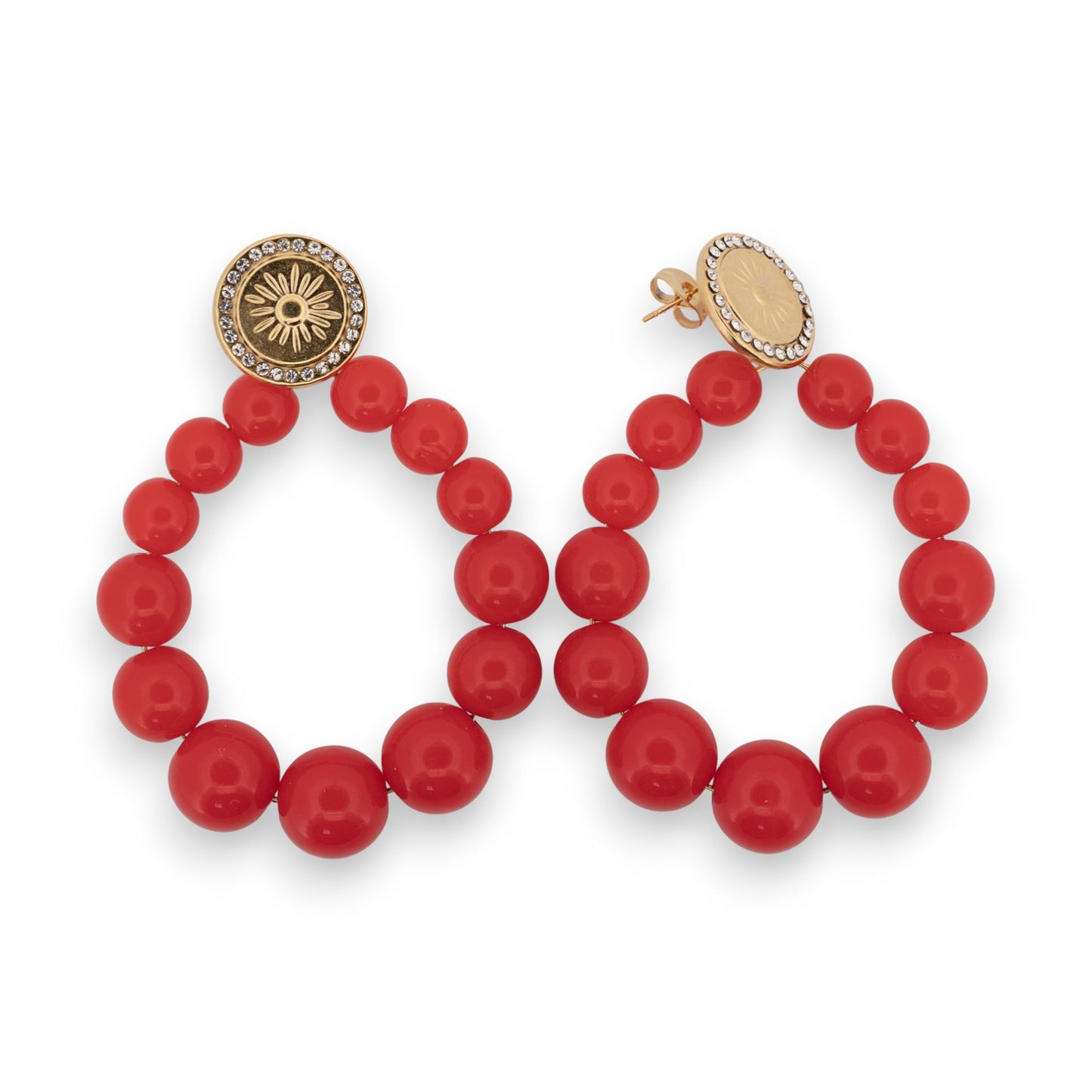 copy of Boucles d'oreilles créoles perles vert d'eau