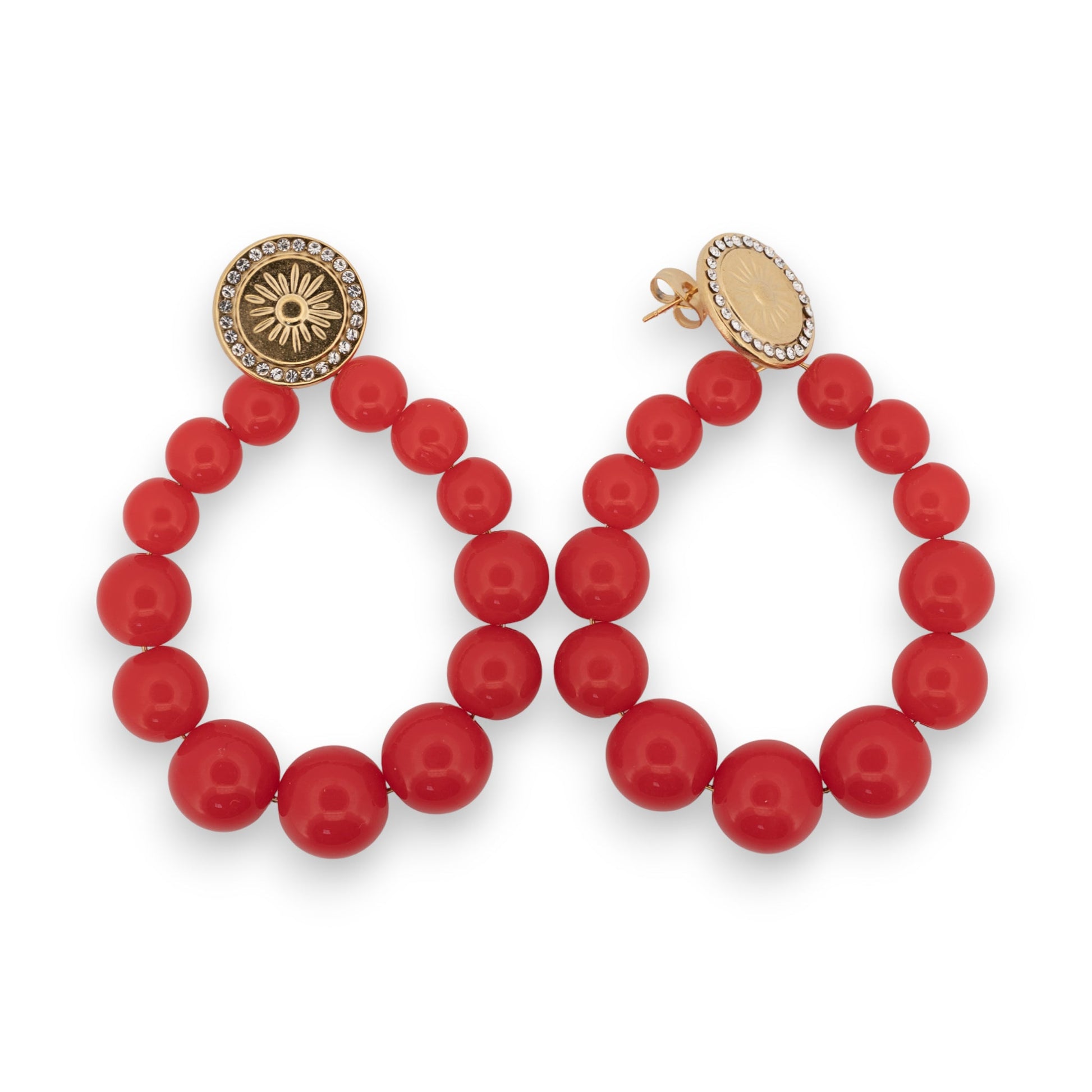 copy of Boucles d'oreilles créoles perles vert d'eau