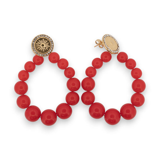 copy of Boucles d'oreilles créoles perles vert d'eau