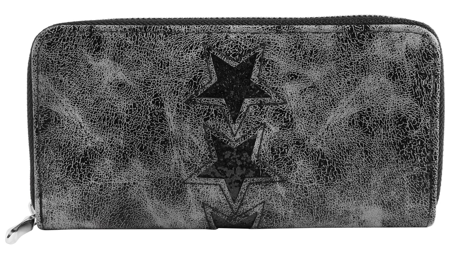 Damen Geldbörse Metallic-Sterne